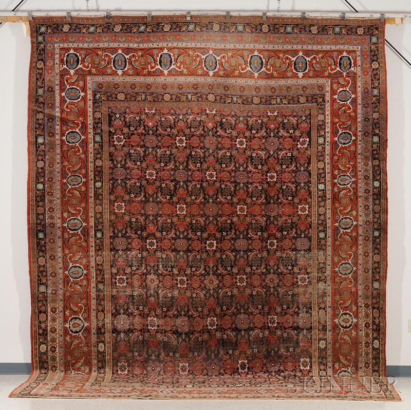 Appraisal: Tabriz Carpet Northwest Persia late th century areas of wear