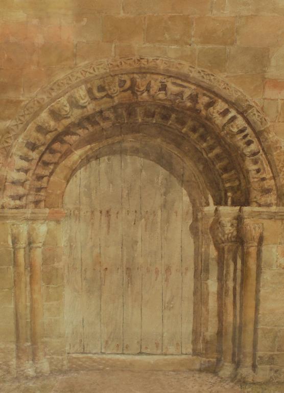 Appraisal: ENGLISH SCHOOL th CENTURY ARCHITECTURAL STUDY OF A NORMAN ARCHWAY