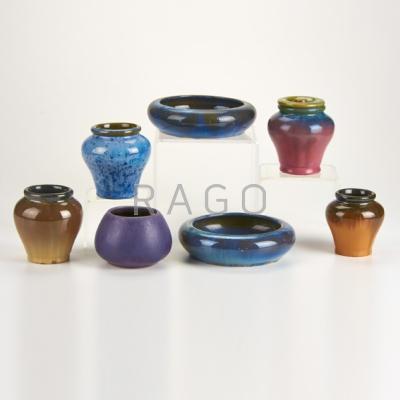 Appraisal: FULPER Seven pieces Flemington NJ ca - Four Rafco jars