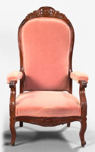 Appraisal: American Rococo Revival Walnut Armchair third quarter th century the