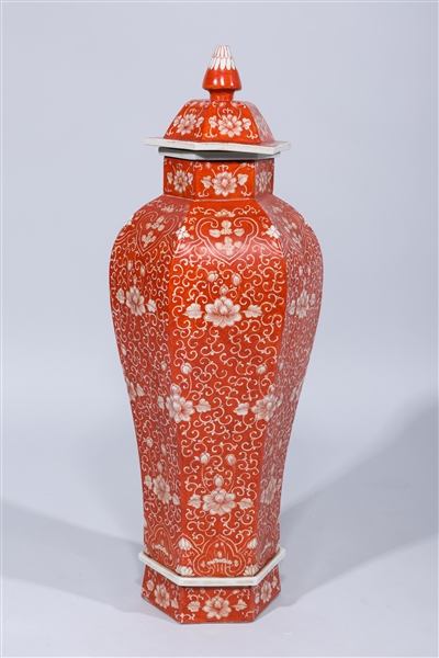 Appraisal: Tall Chinese porcelain vase with floral design overall good condition