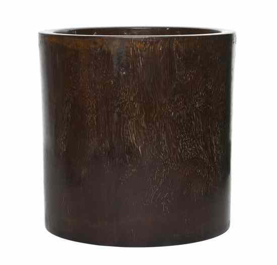 Appraisal: A Chinese Rosewood Brush Pot of slightly tapering cylindrical form