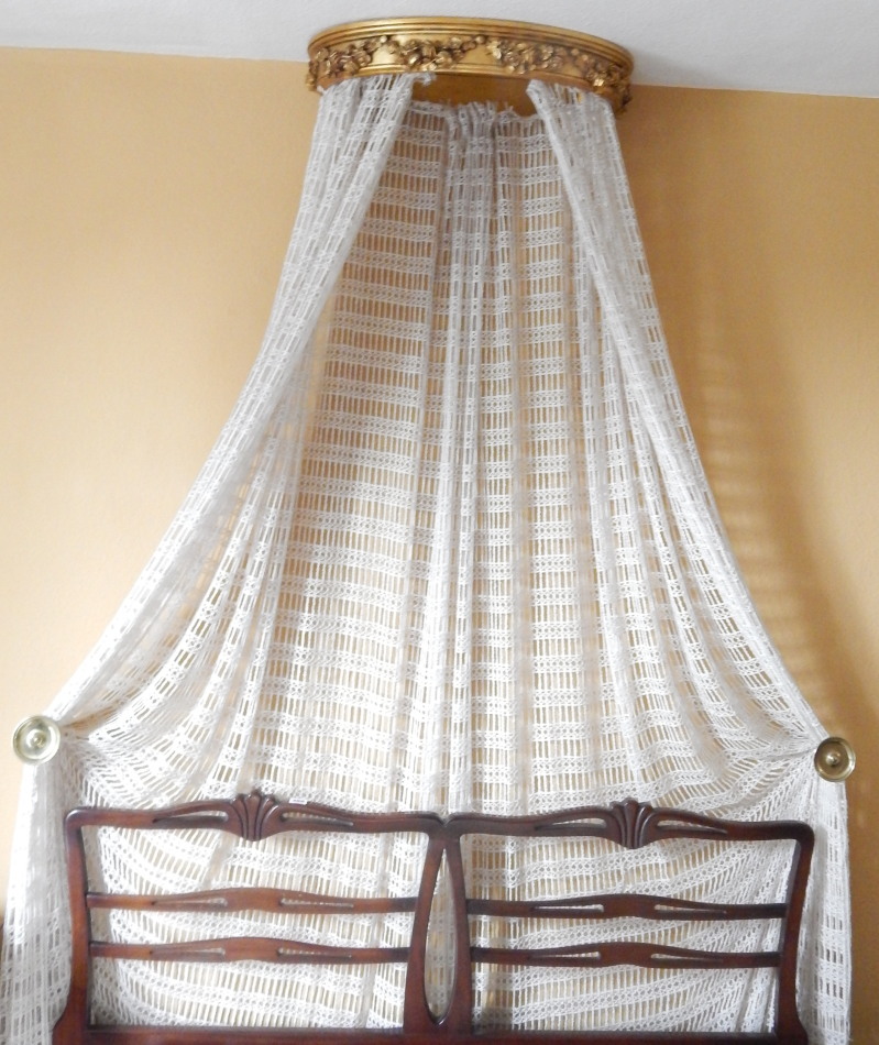 Appraisal: A Chippendale style mahogany double headboard and modern gilt canopy