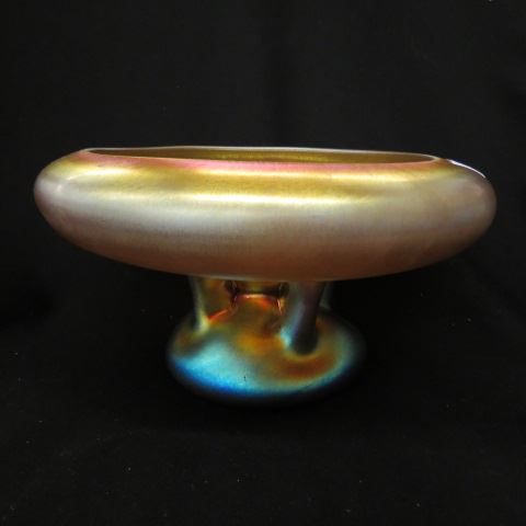 Appraisal: Steuben Art Glass Centerpiece Bowl rich irridescent golden hue biomorhpic