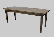 Appraisal: An Antique Dark Oak Work Table A hand-hewn antique dark