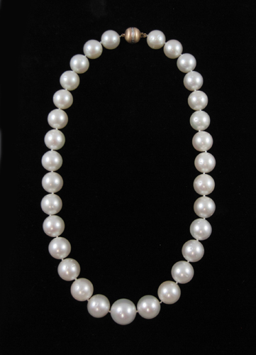 Appraisal: PRINCESS LENGTH SOUTH SEA PEARL NECKLACE measuring - inches in