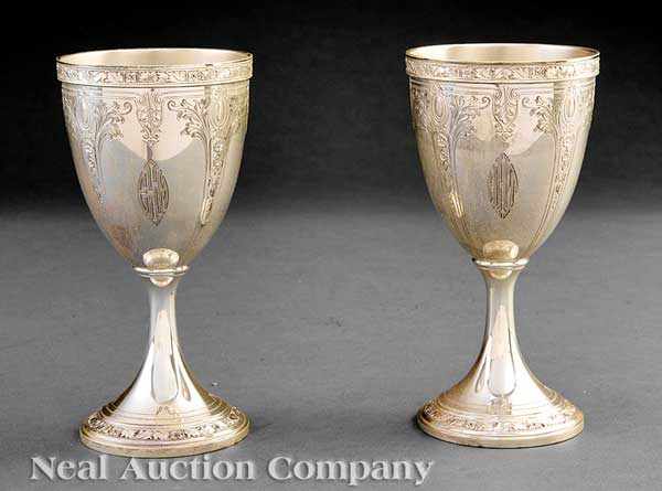 Appraisal: A Pair of Gorham Cinderella Pattern Sterling Silver Goblets date