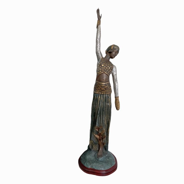 Appraisal: Mediterranean Woman Bronze Sculpture Mediterranean Woman Bronze Sculpture Measures inches