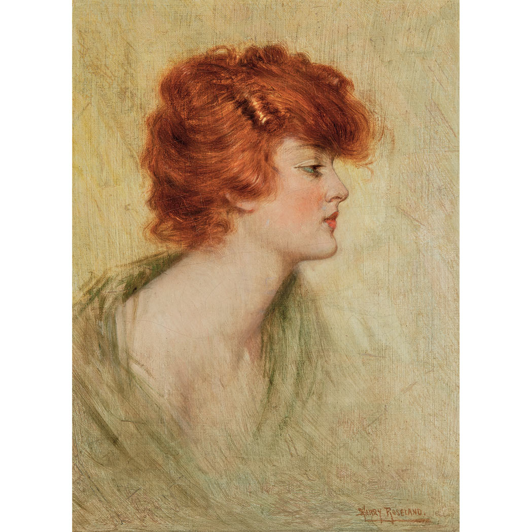 Appraisal: Harry Herman Roseland American - Red-Haired Beauty in Profile Signed