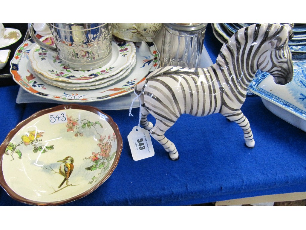 Appraisal: Lot comprising a Beswick zebra and a Royal Doulton Kookaburra