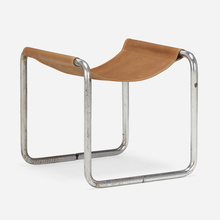 Appraisal: In the manner of Marcel Breuer STOOL c leather chrome-plated