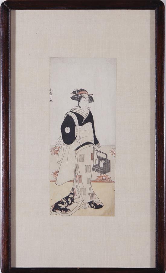 Appraisal: Katsukawa Shunsho Japanese - two works KABUKI ACTORS DRESSED AS