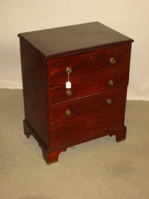 Appraisal: A GEORGE III MAHOGANY BEDSIDE COMMODE of oblong form with