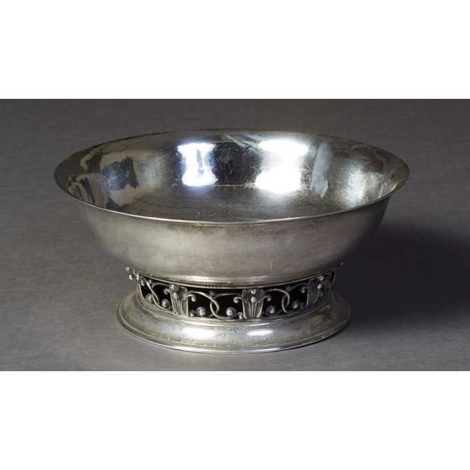 Appraisal: Large Sterling Silver Danish Modern Style Punch Bowl c in