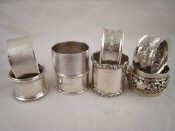 Appraisal: Four silver and four white metal all test silver napkin