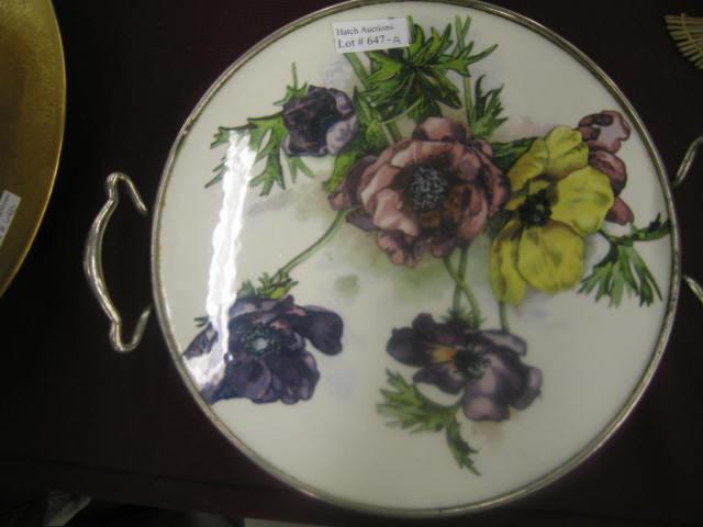 Appraisal: Victorian Porcelain Trivet poppy decor