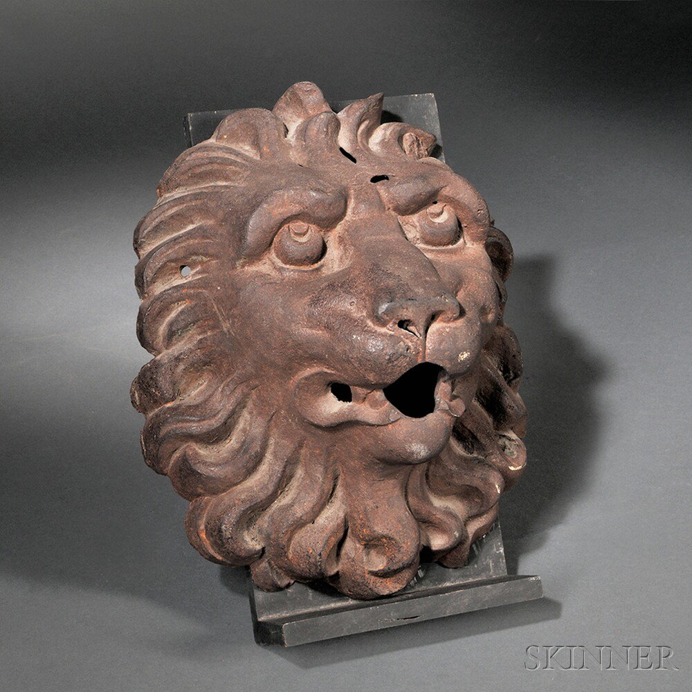 Appraisal: Cast Iron Lion's Head America late th century old surface