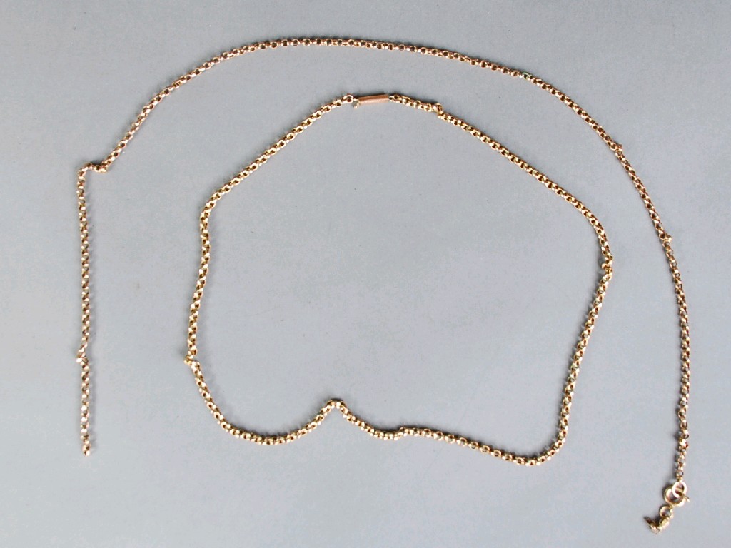 Appraisal: ct GOLD BELCHER NECKLACE and ANOTHER with broken clasp approx