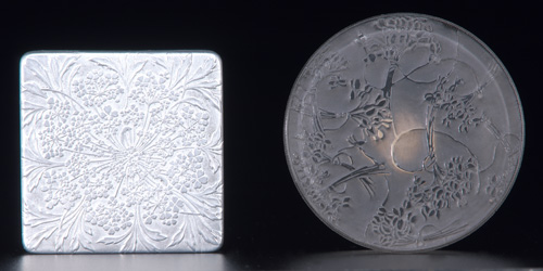 Appraisal: R LALIQUE Two powder boxes a clear and frosted glass