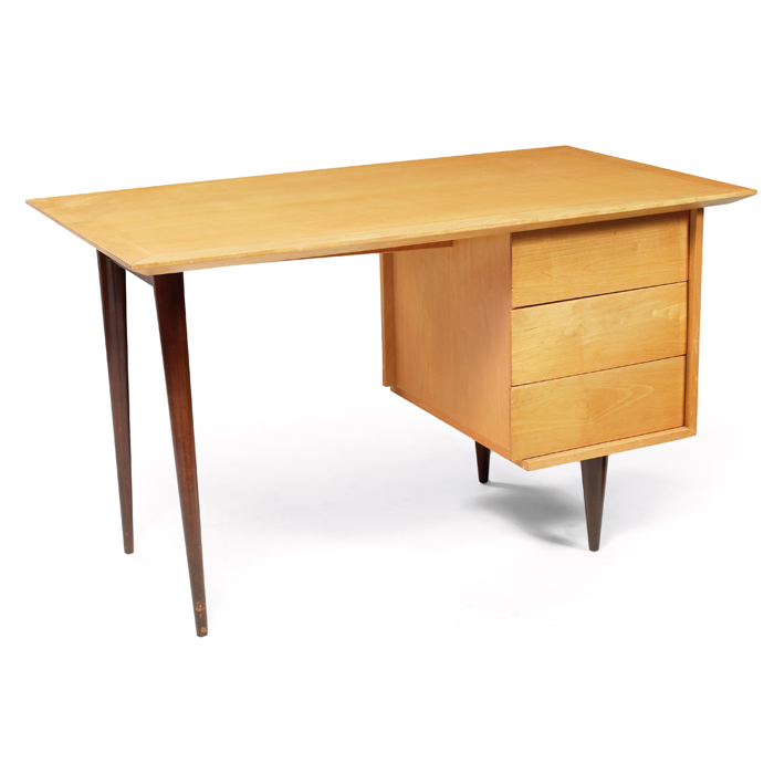 Appraisal: Florence Knoll single pedestal desk by Knoll Associates s rectangular