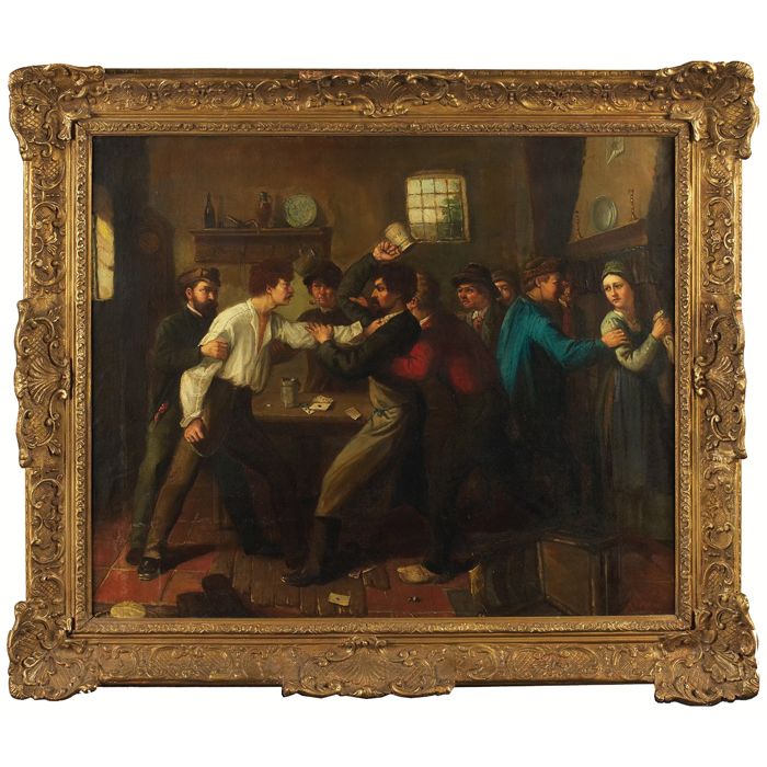 Appraisal: Henry Perlee Parker British - Pub Brawl c oil on