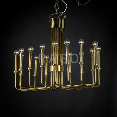 Appraisal: TOMMI PARZINGER Attr - Large chandelier USA s Brass sixteen