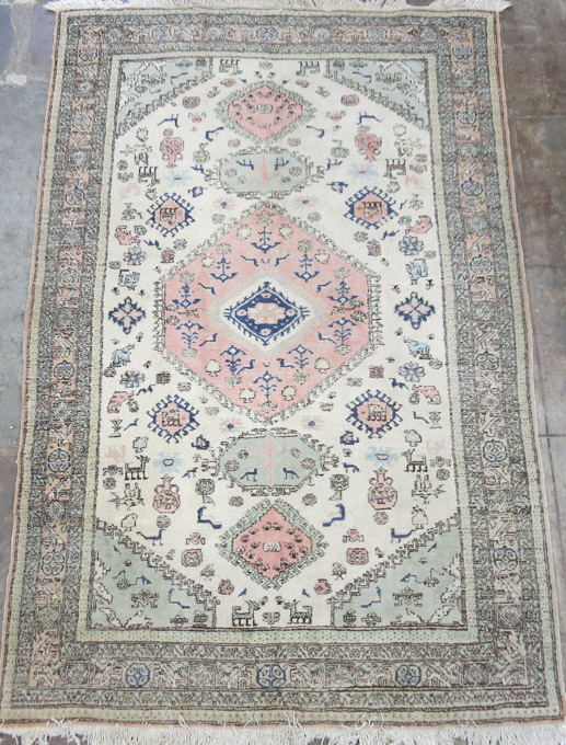 Appraisal: HAND KNOTTED ORIENTAL CARPET Indo-Persian tribal ' x '