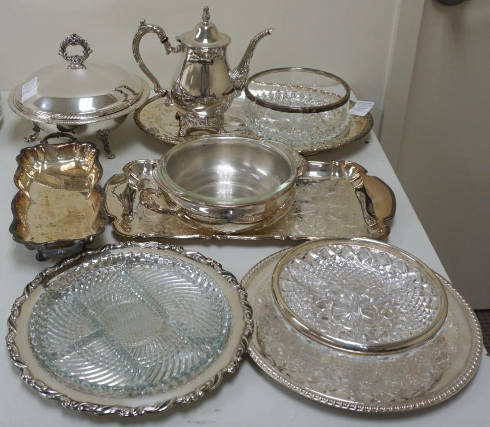 Appraisal: GROUP OF ASSORTED SILVERPLATE AND SILVERPLATE MOUNTED TABLE ARTICLESGroup of