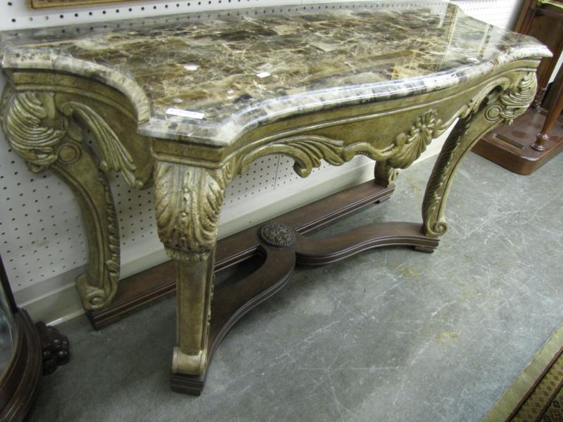 Appraisal: Marble Top Classic Design Sofa Table