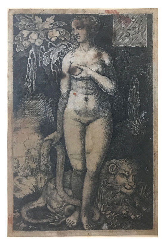 Appraisal: SEBALD Hans German - Standing Eve Engraving '' x ''