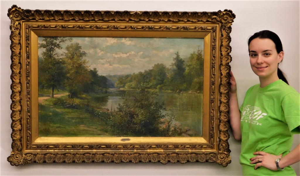 Appraisal: CLAWSON S HAMMITT SUMMER RIVER LANDSCAPE PAINTING Deleware - Impressionist