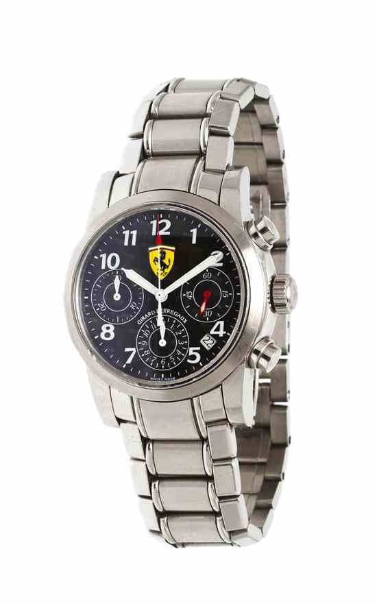 Appraisal: A Stainless Steel Chronograph Ferrari Wristwatch Girard Perregaux mm case