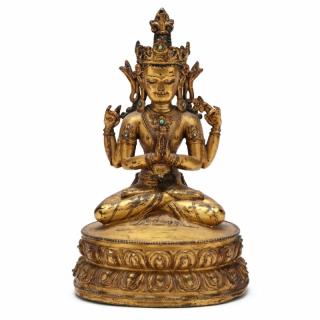 Appraisal: Sculpture of Avalokitesvara Sadaksari Nepalese Sculpture of Vasudhara th- th