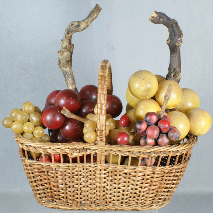 Appraisal: clusters of red and white stone grapes long with small