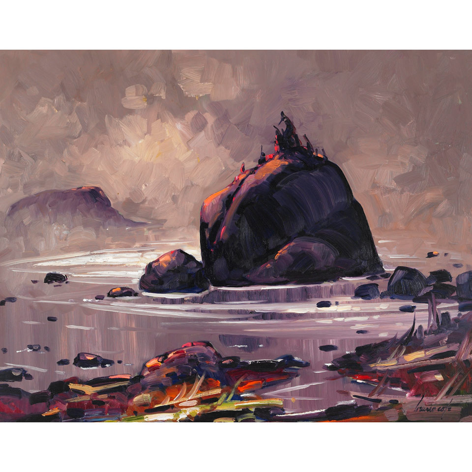 Appraisal: BRUNO COTE LIGHT ON THE ROCK signed medium oil on