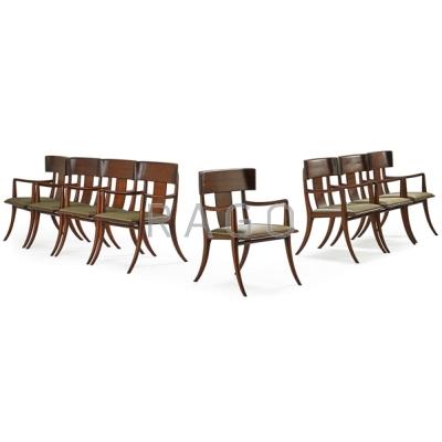 Appraisal: T H ROBSJOHN-GIBBINGS - WIDDICOMB Eight saber-leg dining chairs Grand