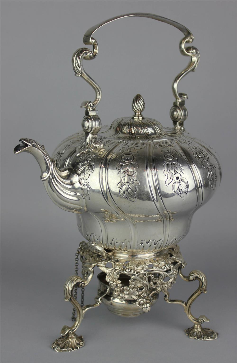 Appraisal: EDWARD VII SILVER KETTLE ON STAND with worn marks for