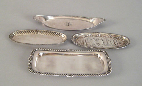 Appraisal: Two Irish silver pen trays ca both bearing the touch