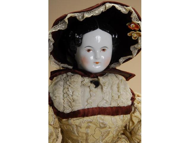 Appraisal: Brown-Eyed China Lady Germany ca glazed porcelain shoulder head painted