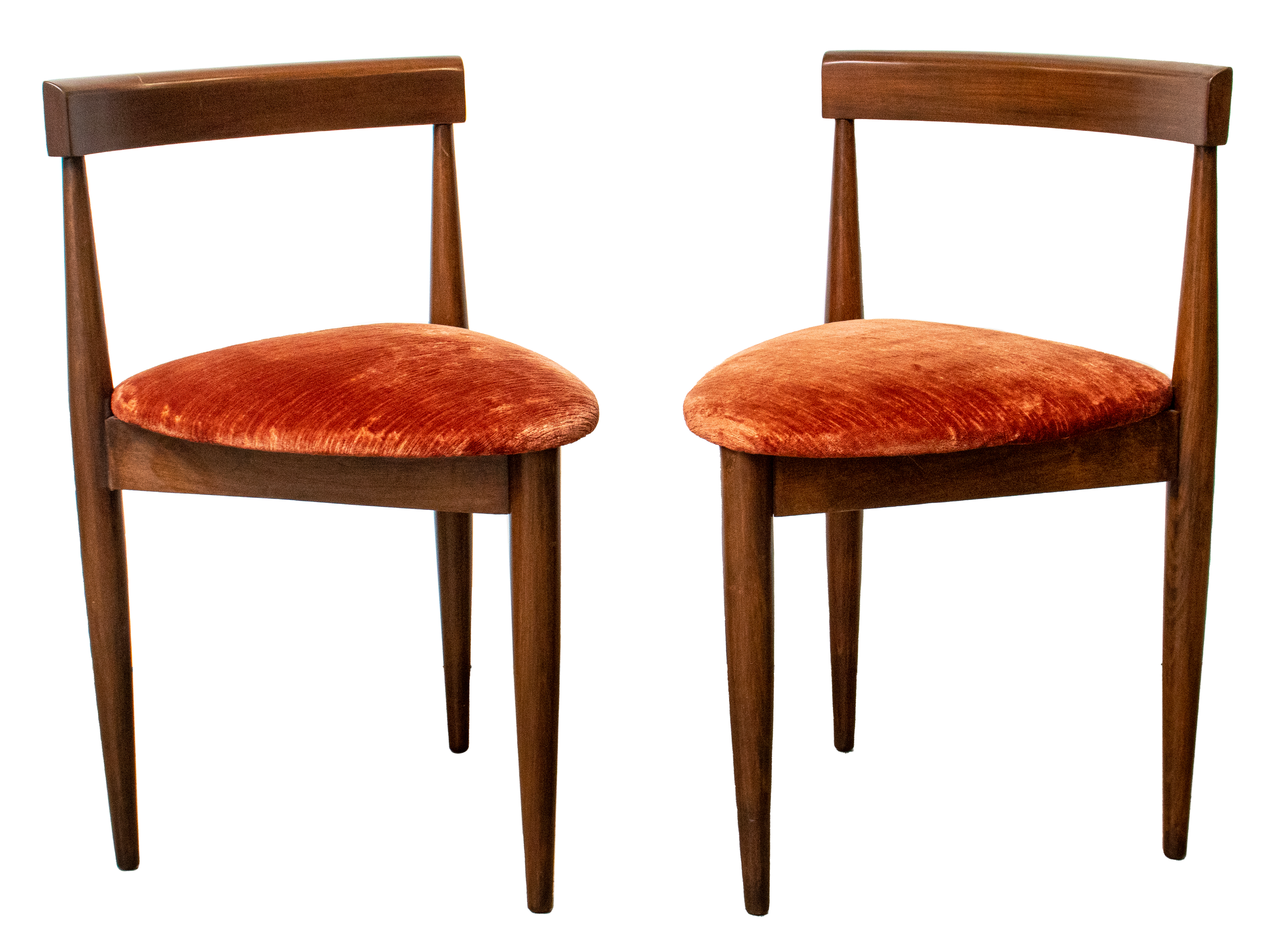 Appraisal: HANS OLSEN DANISH MODERN TRIPOD CHAIRS PAIR Hans Olsen for