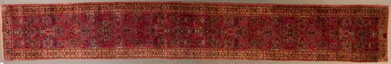 Appraisal: Semi-antique Sarouk runner Persia circa x