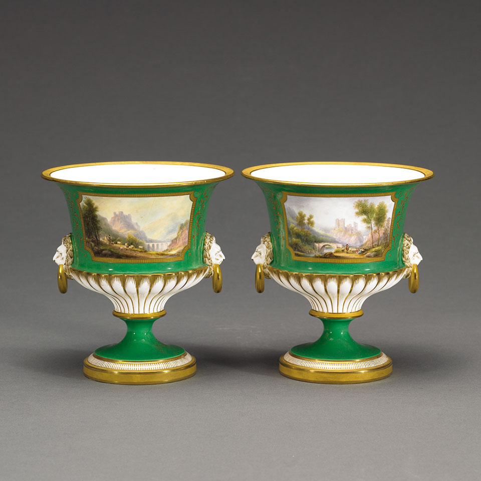 Appraisal: Pair of Royal Worcester Urn Shaped Vases c printed marks