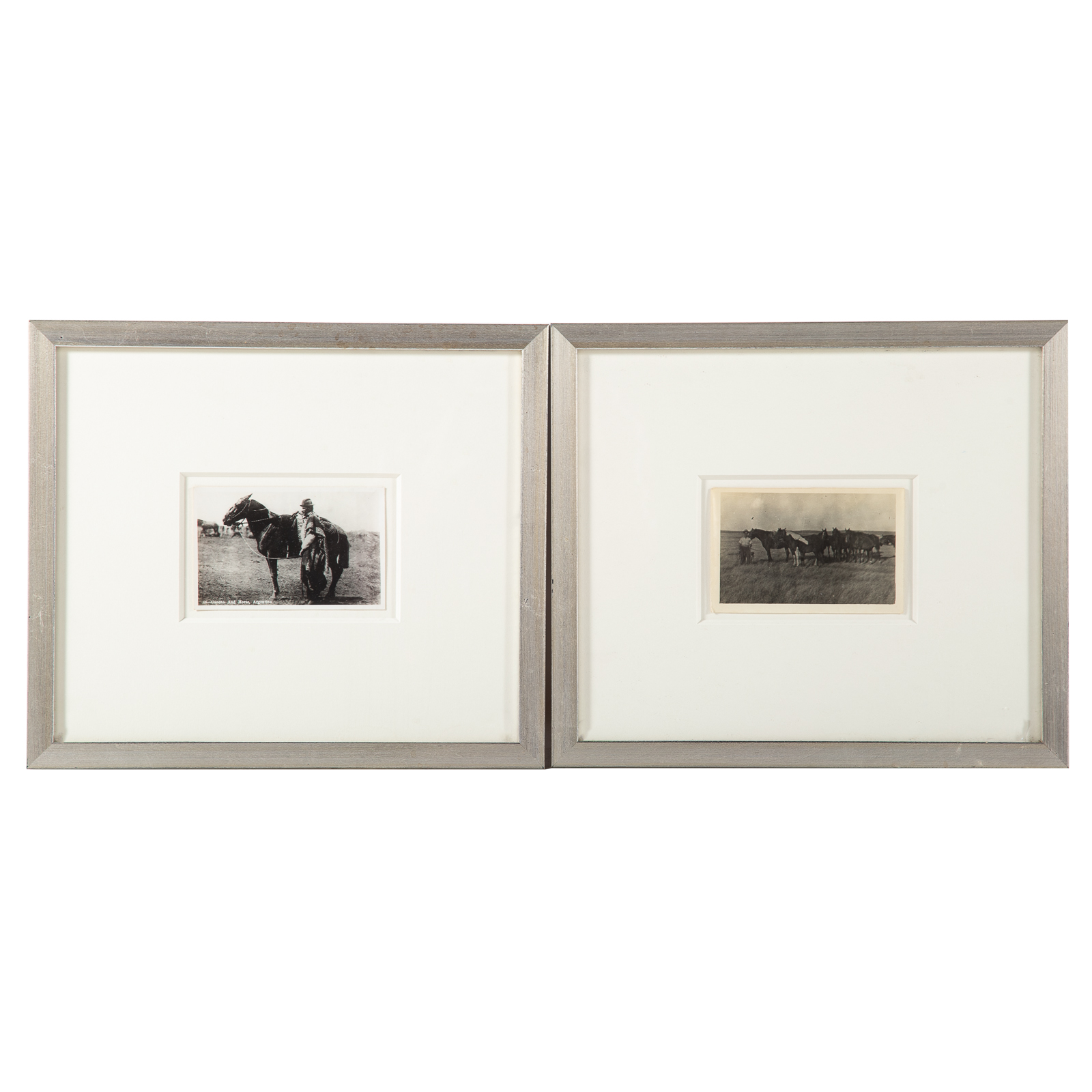 Appraisal: TWO VINTAGE GELATIN SILVER PRINTS OF GAUCHOS Late th early