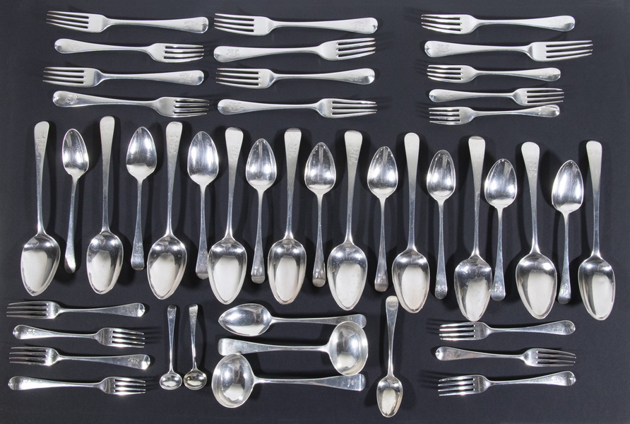 Appraisal: PCS ENGLISH SILVER FLATWARE Group of Pieces of Late th