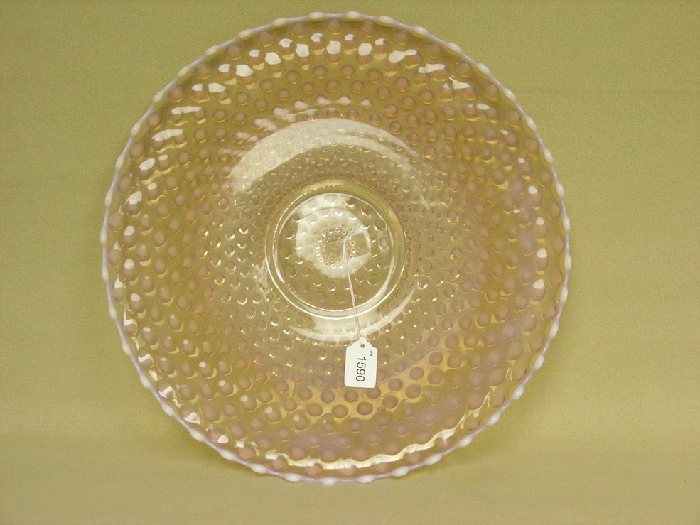 Appraisal: LARGE FENTON HOBNAIL OPALESCENT PLATE Rose pink Size diameter