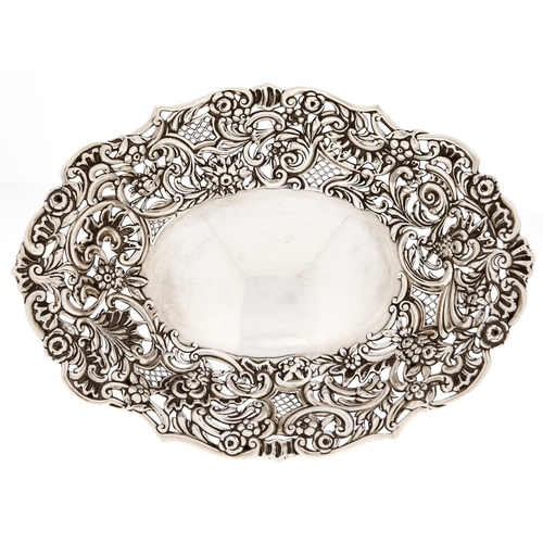 Appraisal: A Victorian pierced and die stamped silver sweetmeat dish with