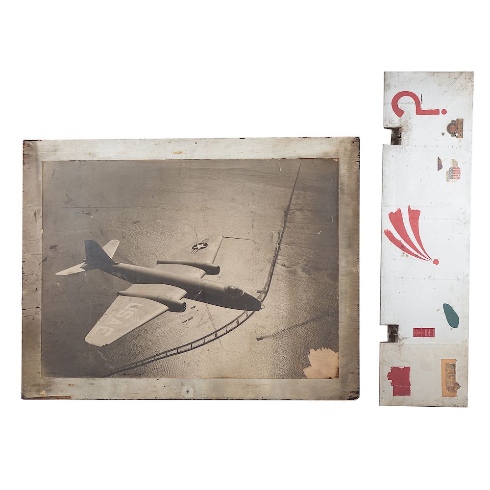 Appraisal: Large Photo Of Camberra Bomber Wing Flap very large photo