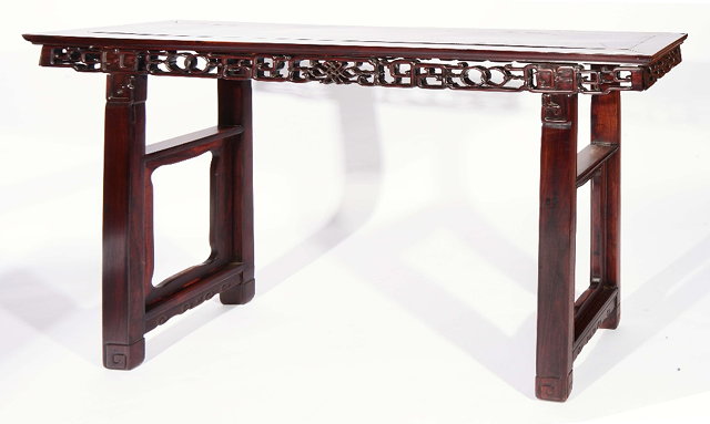 Appraisal: A Chinese rosewood altar table th Centurywith rectangular top carved