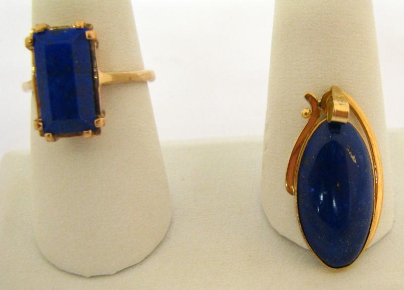 Appraisal: Lady's K Yellow Gold Emerald Cut Lapis Ring stamped on