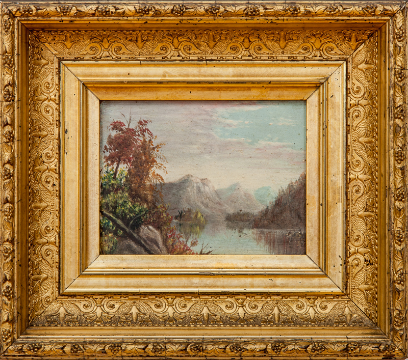 Appraisal: AMERICAN SCHOOL LAKE GEORGE Oil on paperboard c unsigned titled